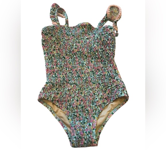 Shade Critters Girls Mint Ditsy Smocked One Piece Swimwear in size 3T - Picture 2 of 4